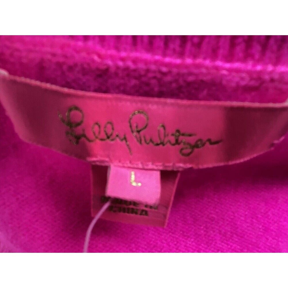 Lilly PULITZER Vibrant Cashmere Pink Ruffle Georgetta Sweater - Picture 12 of 13